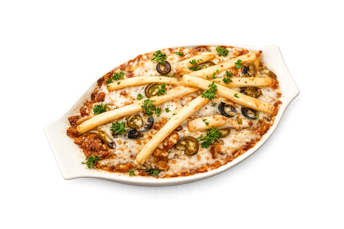Pizzrella Cheesy Fries loaded with melted cheese